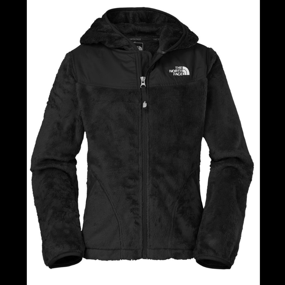 WOMEN NORTHFACE plush HOODIE JACKET black